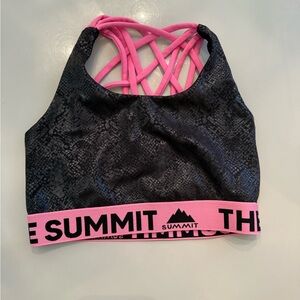 The Summit Black and Pink Sports Bra Size S